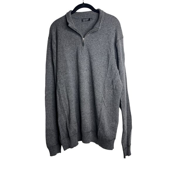 1-16 FORTE CASHMERE Men's Sweater Zip Henley Charcoal-Gray Size XXL - Picture 2 of 11